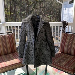 Y2K amazing quality flare and faux fur collar jacket